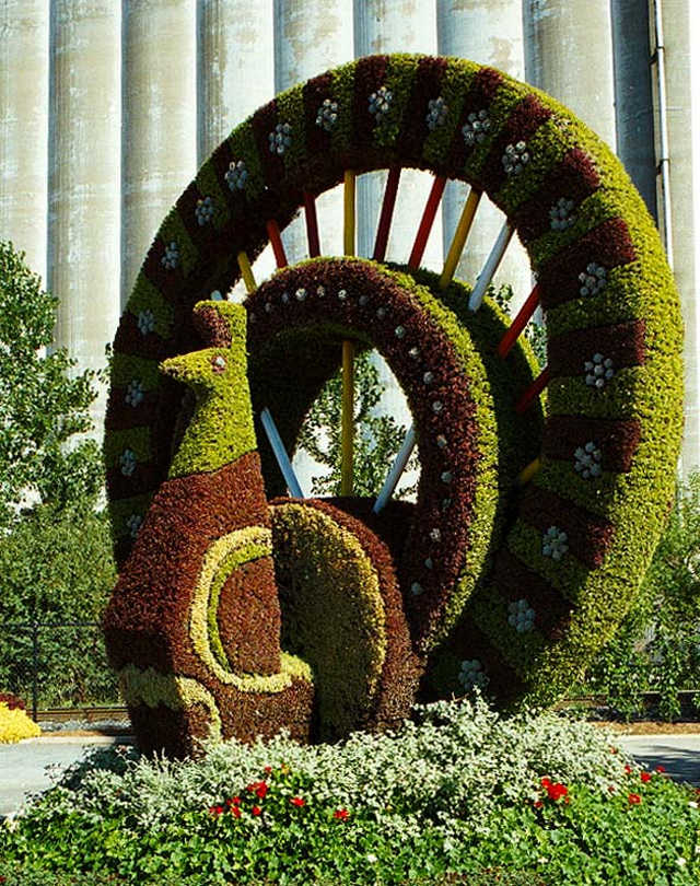 art avec fleurs et plantes