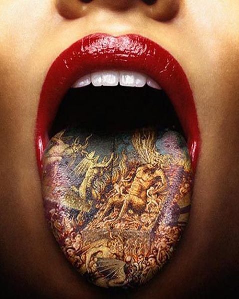 tatouage sur la langue