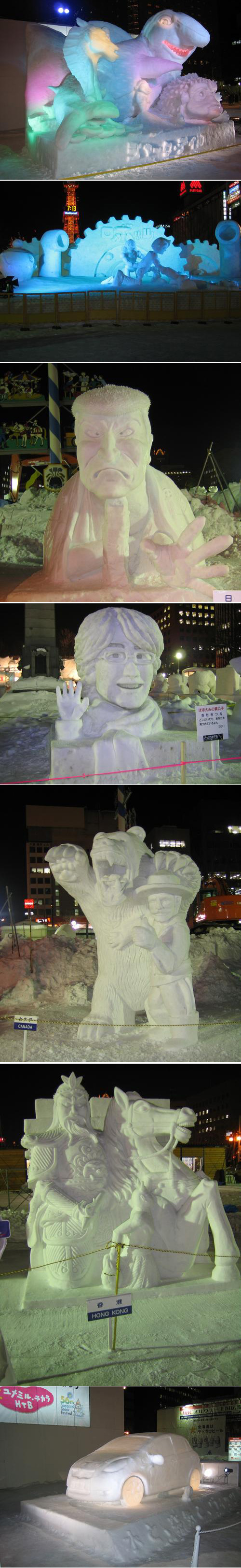 des sculptures de neige